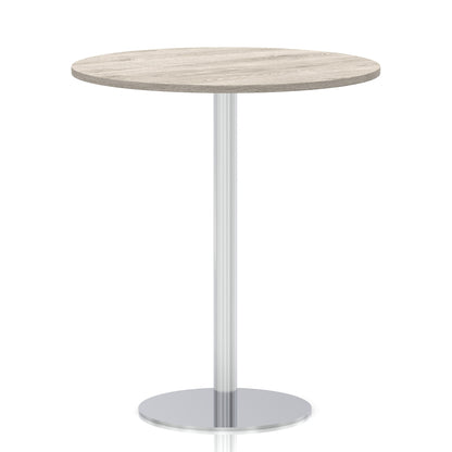 Italia Round Poseur Table Silver Leg