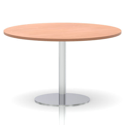 Italia Round Poseur Table Silver Leg