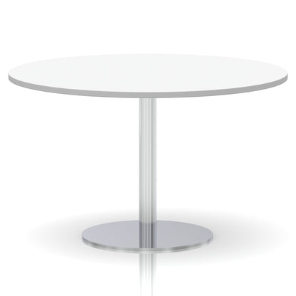 Italia Round Poseur Table Silver Leg