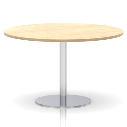 Italia Round Poseur Table Silver Leg