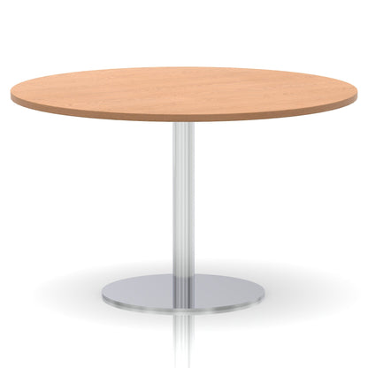 Italia Round Poseur Table Silver Leg