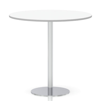 Italia Round Poseur Table Silver Leg