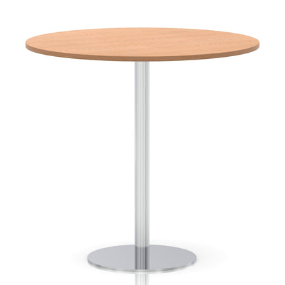 Italia Round Poseur Table Silver Leg