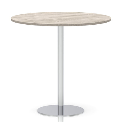 Italia Round Poseur Table Silver Leg