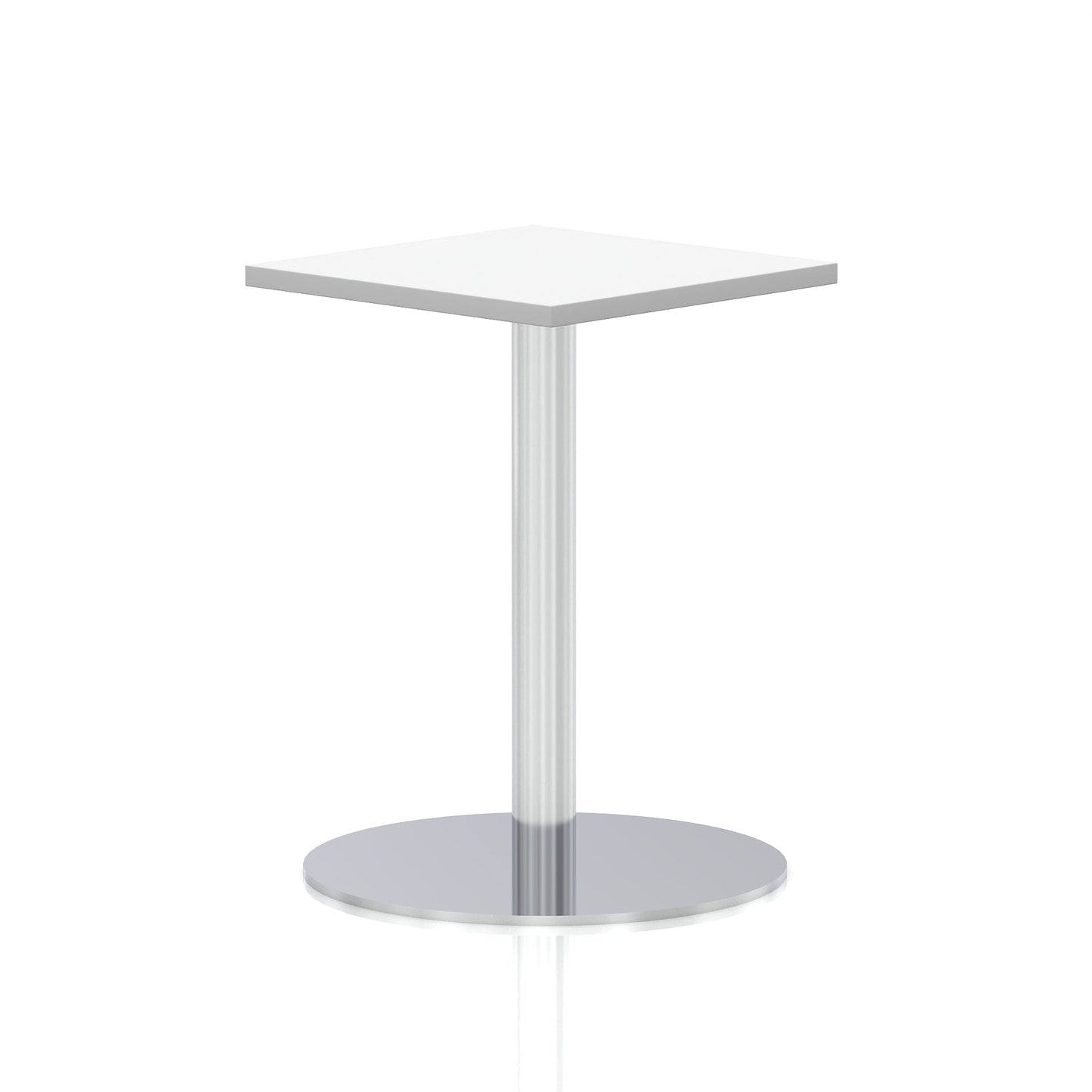 Italia Square Poseur Table Silver Leg