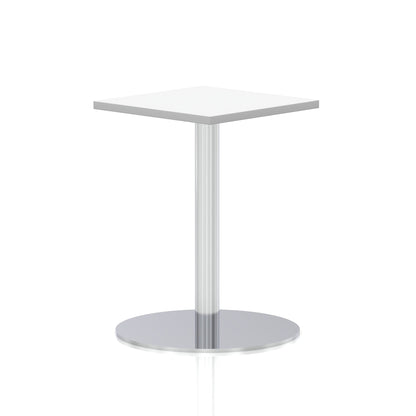 Italia Square Poseur Table Silver Leg