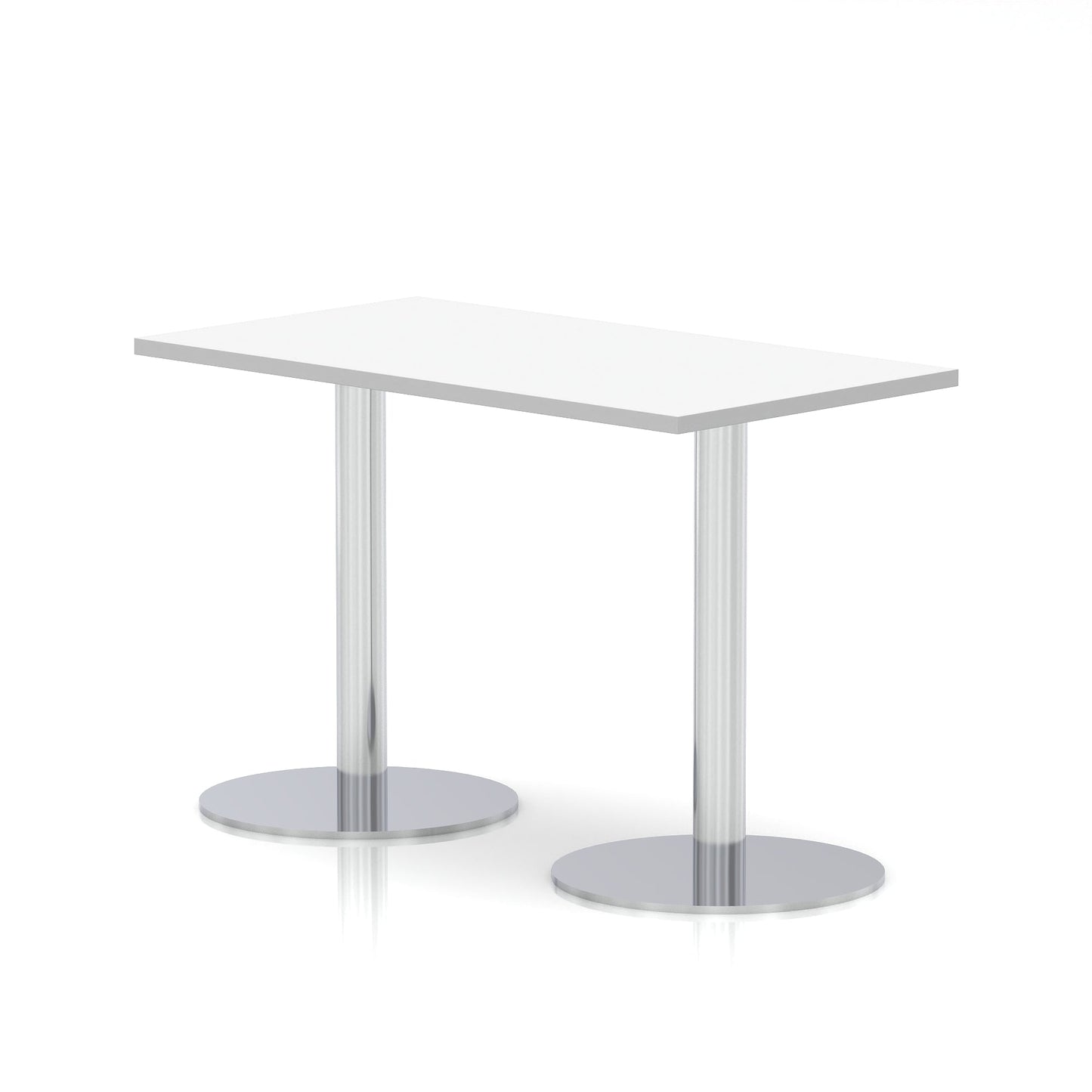 Italia Slimline Rectangular Poseur Table Silver Leg