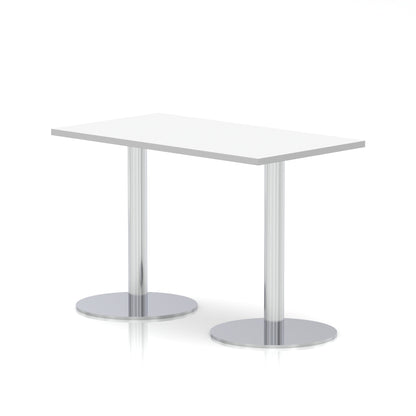 Italia Slimline Rectangular Poseur Table Silver Leg
