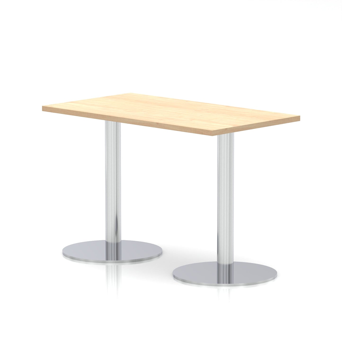 Italia Slimline Rectangular Poseur Table Silver Leg