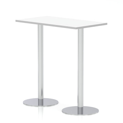 Italia Slimline Rectangular Poseur Table Silver Leg