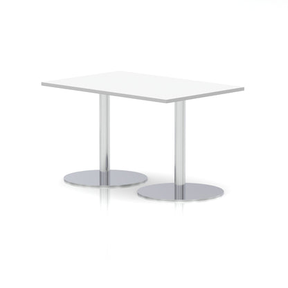 Italia Rectangular Poseur Table Silver Leg