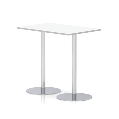 Italia Rectangular Poseur Table Silver Leg