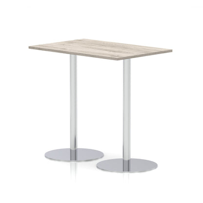 Italia Rectangular Poseur Table Silver Leg
