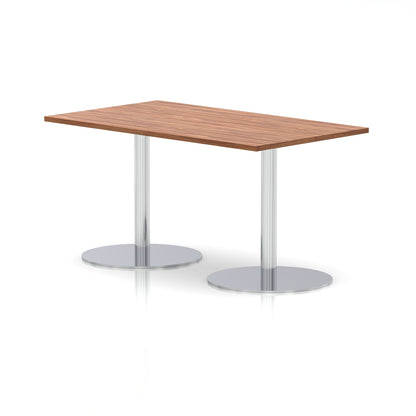 Italia Rectangular Poseur Table Silver Leg
