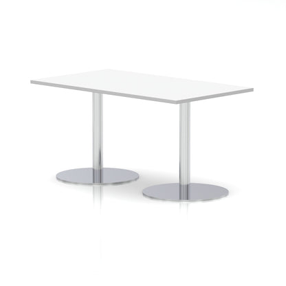 Italia Rectangular Poseur Table Silver Leg