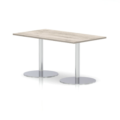 Italia Rectangular Poseur Table Silver Leg