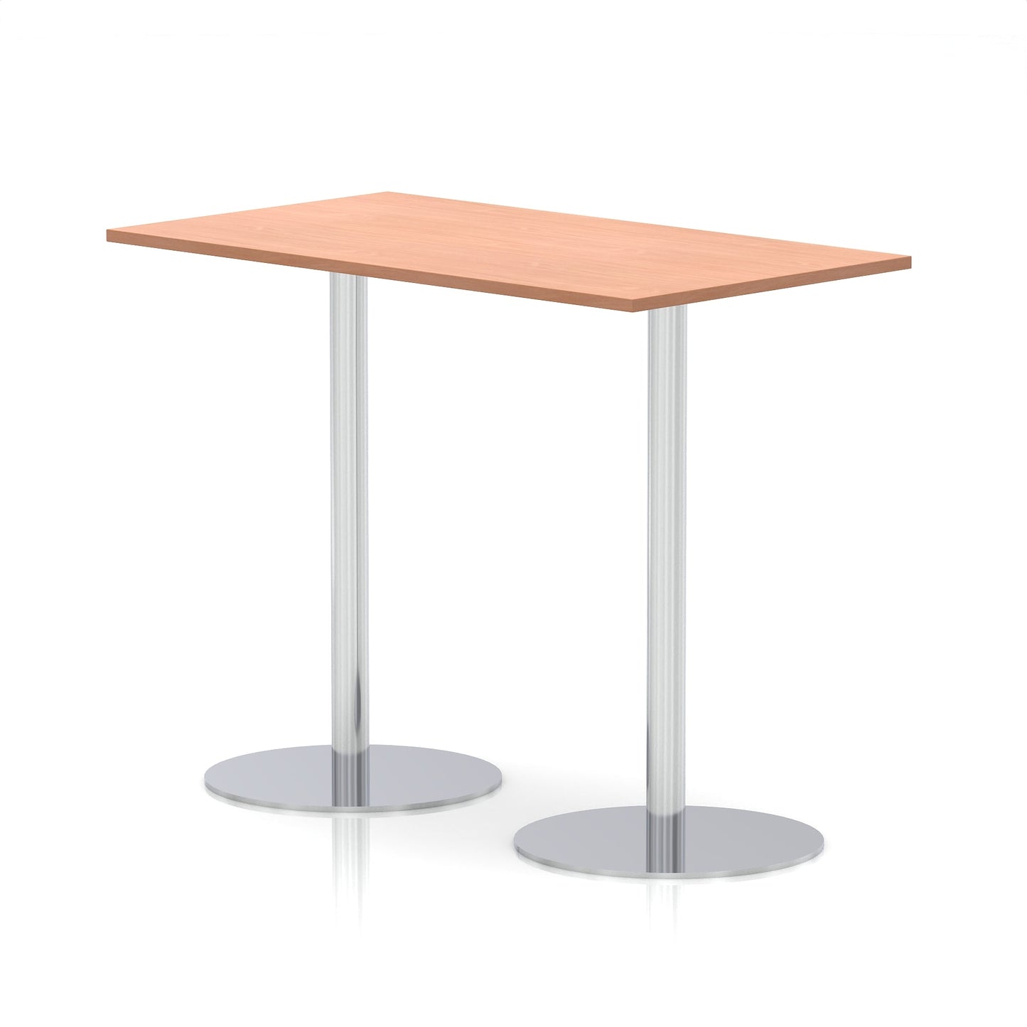 Italia Rectangular Poseur Table Silver Leg