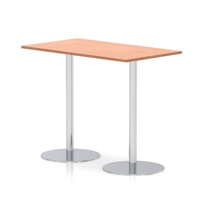 Italia Rectangular Poseur Table Silver Leg