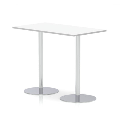 Italia Rectangular Poseur Table Silver Leg