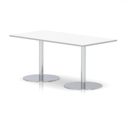Italia Rectangular Poseur Table Silver Leg