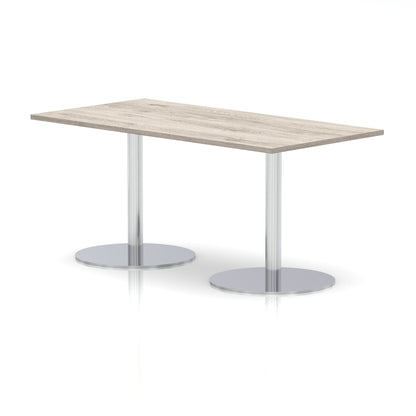 Italia Rectangular Poseur Table Silver Leg