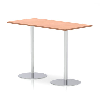 Italia Rectangular Poseur Table Silver Leg