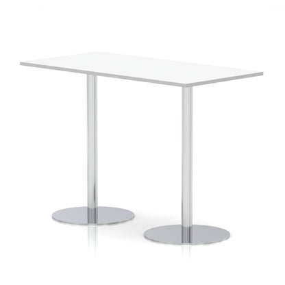 Italia Rectangular Poseur Table Silver Leg
