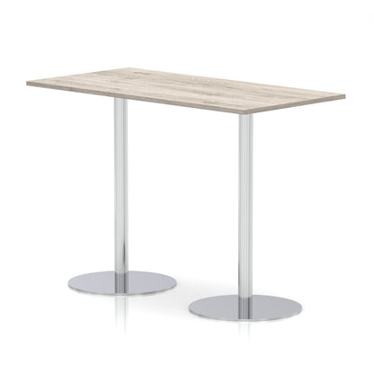Italia Rectangular Poseur Table Silver Leg