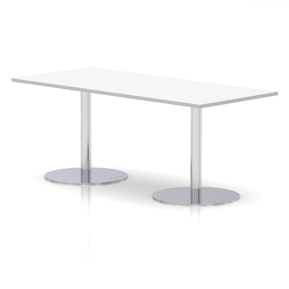 Italia Rectangular Poseur Table Silver Leg