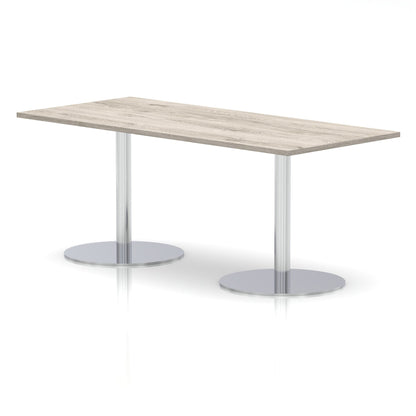 Italia Rectangular Poseur Table Silver Leg