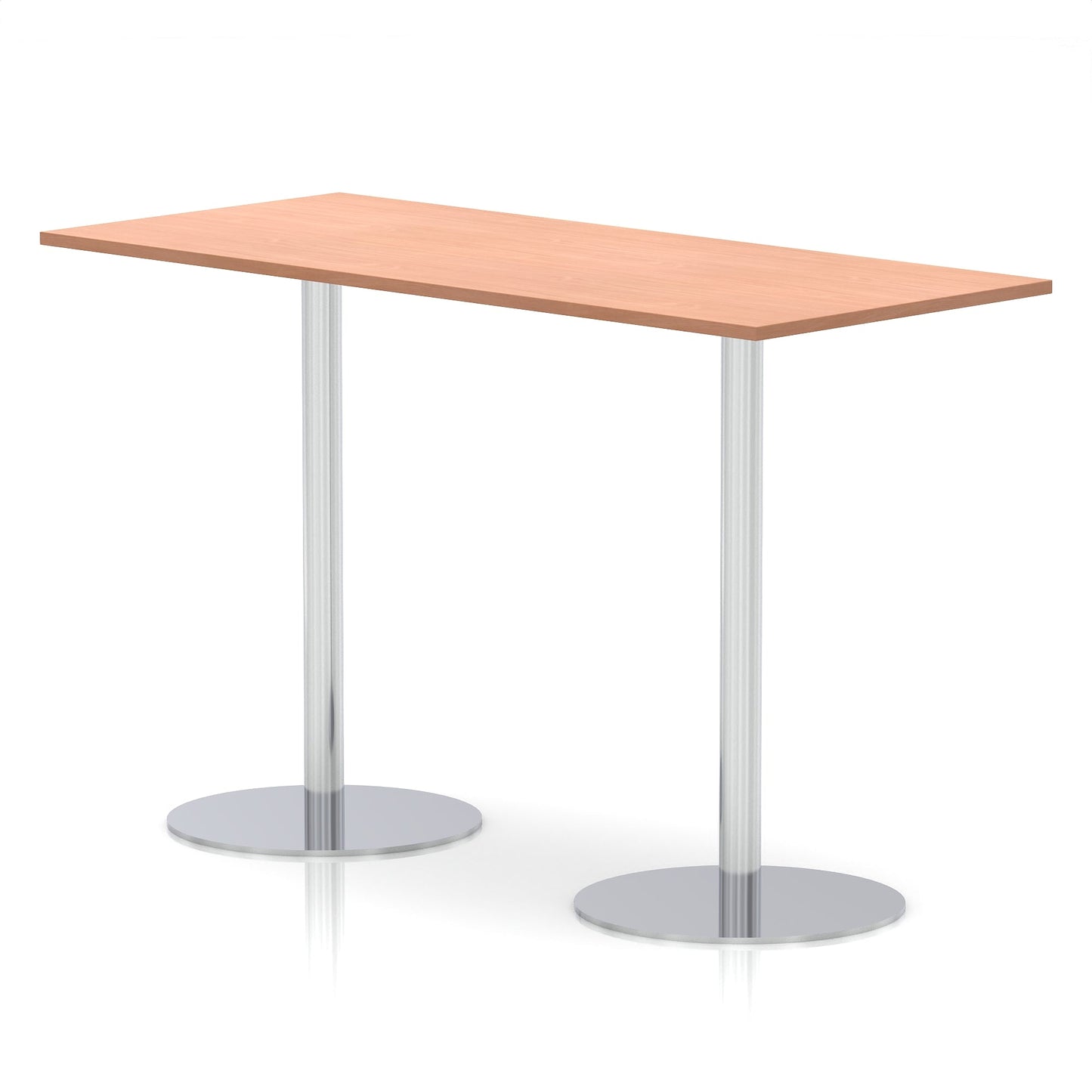 Italia Rectangular Poseur Table Silver Leg