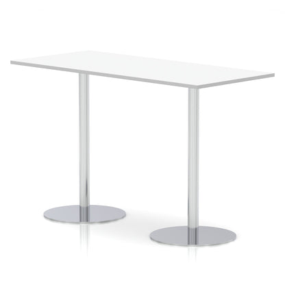 Italia Rectangular Poseur Table Silver Leg