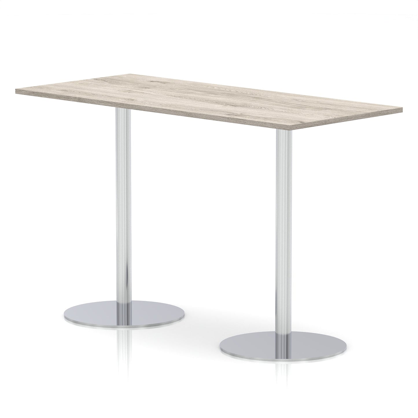 Italia Rectangular Poseur Table Silver Leg