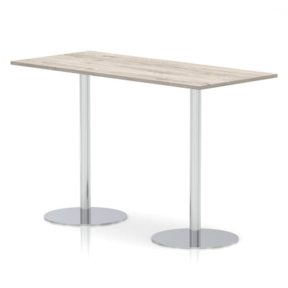 Italia Rectangular Poseur Table Silver Leg