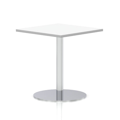 Italia Square Poseur Table Silver Leg