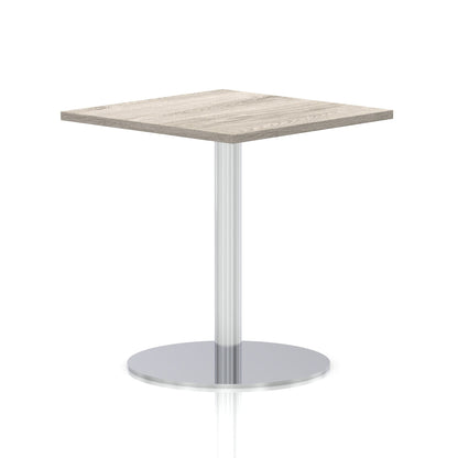 Italia Square Poseur Table Silver Leg