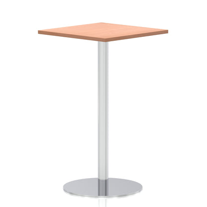Italia Square Poseur Table Silver Leg