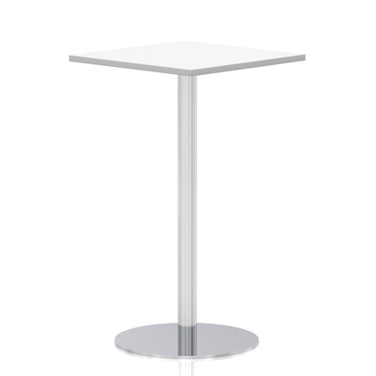 Italia Square Poseur Table Silver Leg