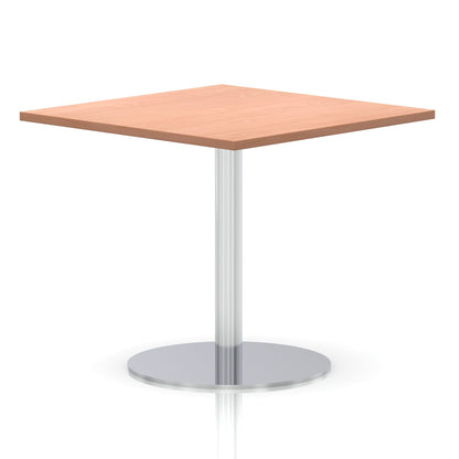 Italia Square Poseur Table Silver Leg