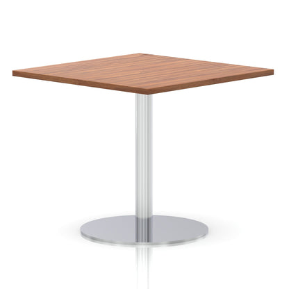 Italia Square Poseur Table Silver Leg