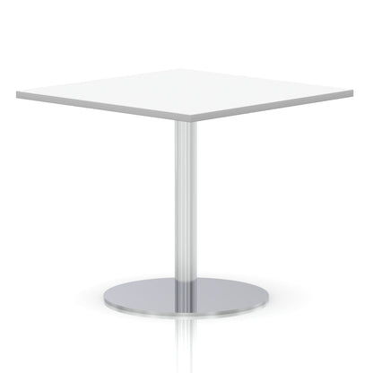 Italia Square Poseur Table Silver Leg