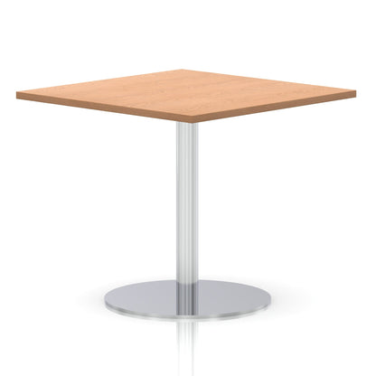Italia Square Poseur Table Silver Leg