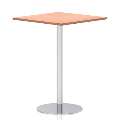 Italia Square Poseur Table Silver Leg