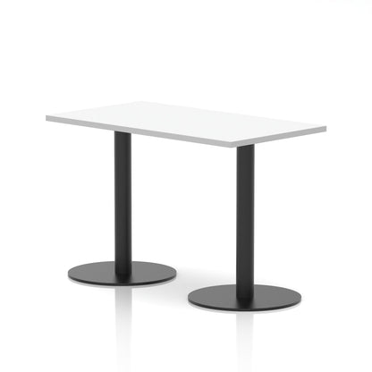 Italia Slimline Rectangular Poseur Table Black Leg