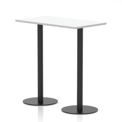 Italia Slimline Rectangular Poseur Table Black Leg