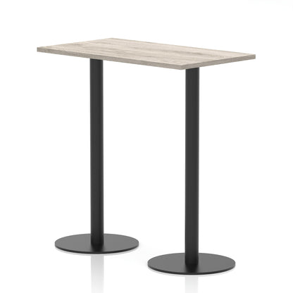Italia Slimline Rectangular Poseur Table Black Leg