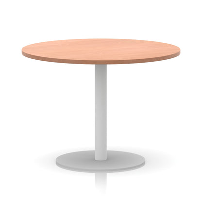Italia Round Poseur Table White Leg