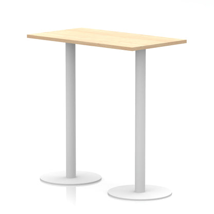 Italia Slimline Rectangular Poseur Table White Leg