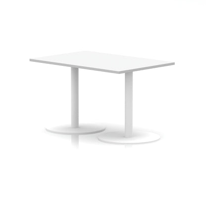 Italia Rectangular Poseur Table White Leg