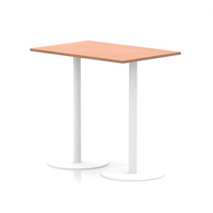 Italia Rectangular Poseur Table White Leg